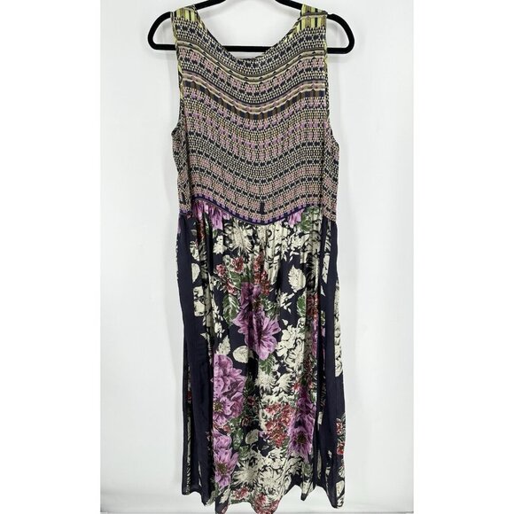 Johnny Was Elle Sleeveless Silk Blend Maxi Dress Women’s L NWT Missing Tie Belt - Picture 5 of 7